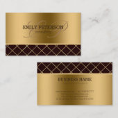 Goud en bruin geometrisch ontwerp visitekaartje (Voorkant / Achterkant)