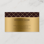 Goud en bruin geometrisch ontwerp visitekaartje (Achterkant)