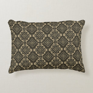 Goud en bruin geometrisch patroon / Indiase print Accent Kussen