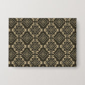 Goud en Bruin Geometrisch Patroon / Indiase Print Button (Voorkant)