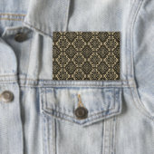 Goud en Bruin Geometrisch Patroon / Indiase Print Button (Insitu)
