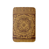  Goud en Bruin Japans Decoratief Patroon Badmat (Voorkant Verticaal)