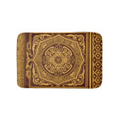  Goud en Bruin Japans Decoratief Patroon Badmat (Voorkant)