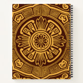  Goud en Bruin Japans Decoratief Patroon Notitieboek (Achterkant)