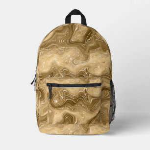 Goud en bruin marmer bedrukte rugzak