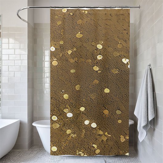 Goud en Bruin Sequin Douchegordijn