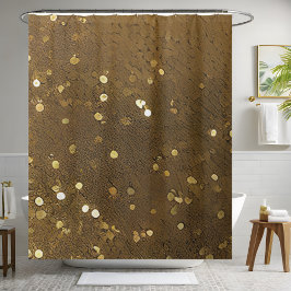 Goud en Bruin Sequin Douchegordijn