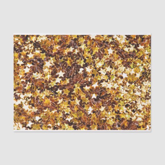 Goud en bruin sterrenpatroon tissuepapier (Voorkant)