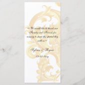 "Goud en Bruin" Trouwmenu Menu (Achterkant)