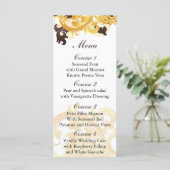 "Goud en Bruin" Trouwmenu Menu (Staand voorkant)