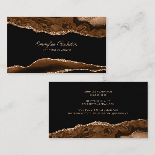 Goud en bruin Visitekaartje (Voorkant / Achterkant)