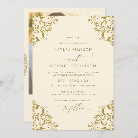 goud en bruine bruinkoolstof kaart (Voorkant / Achterkant)