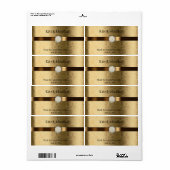 Goud en bruine chocolade-wijn etiket (Full Sheet)