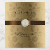 Goud en bruine chocolade-wijn wijn etiket (Enkel label)