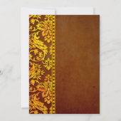 goud en bruine Damask-weddenschap Kaart (Achterkant)