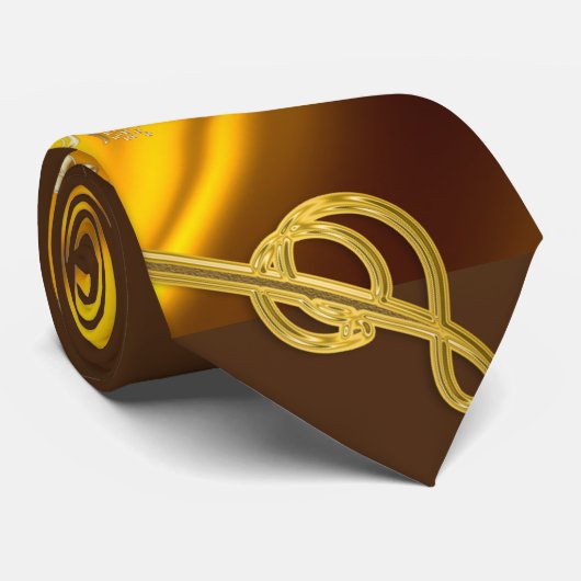 Goud en bruine Stropdas (Opgerold)