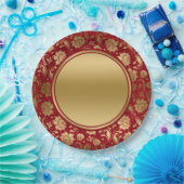 Goud en bruinrood flordamaseters bord (Feest)