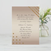 Goud en Champagne Aangepaste bruiloft uitnodiging (Staand voorkant)