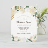 Goud en Champagne repetitie diner uitnodigingen (Staand voorkant)