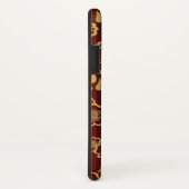 Goud en Cherry Red Victoriaans Bloemen Kant Monogr Case-Mate iPhone Case (Achterkant/rechts)