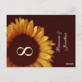 Goud en Chocolade Zonnebloem Trouwtafel Nummer Briefkaart (Achterkant)