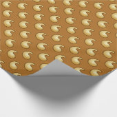 Goud en chocoladebruine paisley cadeaupapier (Hoek)