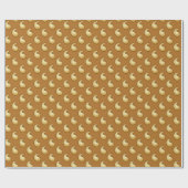 Goud en chocoladebruine paisley cadeaupapier (Vlak)