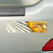 Goud en contant geld bumpersticker (Op auto)