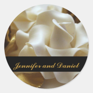 Goud en Cream Bruiloft Roos Favor Stickers