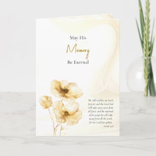 Goud en Crème Bloemen Achtergrond Condoleance Kaart