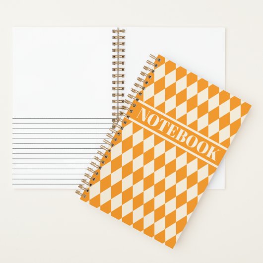 Goud en Crème Diamant Argyle Patroon Notitieboek (Binnen)