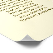 Goud en crème Eenvoudige 10-tafel-bruiloft Poster (Hoek)