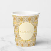 Goud en crème patroon papieren bekers (Achterkant)