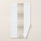 Goud en crèmekleurig streeppatroon bad handdoek (Handdoek)