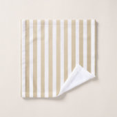 Goud en crèmekleurig streeppatroon bad handdoek (Wasdoekje)