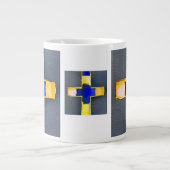 Goud en Cyaan Waterverf Cross Mok (Voorkant)