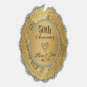 Goud en diamanten 50e bruiloft Jubileum Ornament Kaart (Rechts)