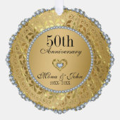 Goud en diamanten 50e bruiloft Jubileum Ornament Kaart (Voorkant)