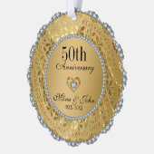 Goud en diamanten 50e bruiloft Jubileum Ornament Kaart (Links)