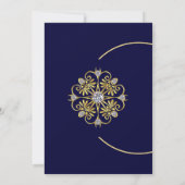 Goud en diamanten bruiloft uitnodiging (Achterkant)