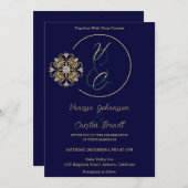 Goud en diamanten bruiloft uitnodiging (Voorkant / Achterkant)