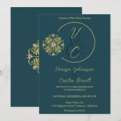 Goud en diamanten bruiloft uitnodiging (Voorkant / Achterkant)