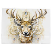 Goud en diamanten glitterherten groot cadeauzakje (Achterkant)