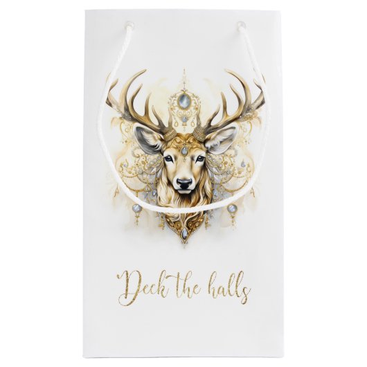 Goud en diamanten glitterherten klein cadeauzakje (Achterkant)