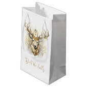 Goud en diamanten glitterherten klein cadeauzakje (Achterkant Gekanteld)