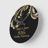 Goud en diamanten zwijn ronde klok (Hoek)