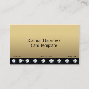 Goud en Diamond Rhinestone Visitekaartje Ontwerp