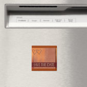 Goud en diep rood Save the Date magneet (Insitu (Vaatwasser))