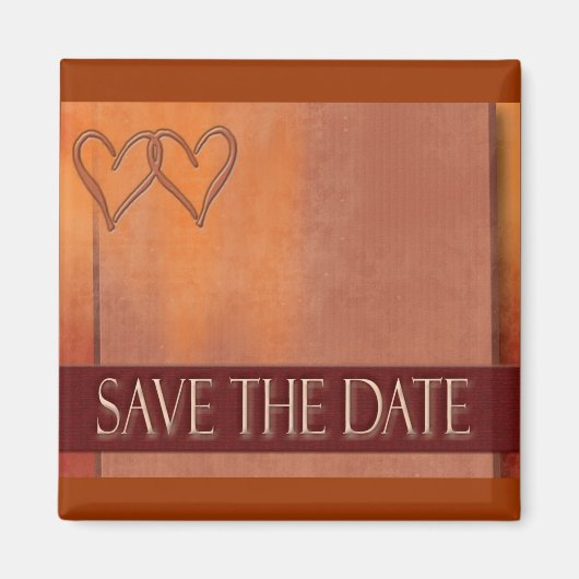Goud en diep rood Save the Date magneet (Voorkant)