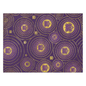 Goud en diepe paarse Lotus Flower Tafelkleed (Voorkant (Horizontaal))